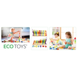 Zabawka edukacyjna liczydło,klocki cyfry ECOTOYS