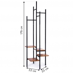 Wieszak z półkami stojak do garderoby regał szafka