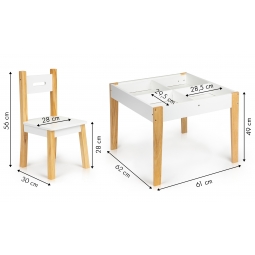 Stół stolik z dwoma krzesłami zestaw mebli dla dzieci ECOTOYS