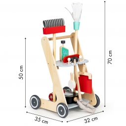 Drewniany zestaw do sprzątania wózek xxl odkurzacz ECOTOYS