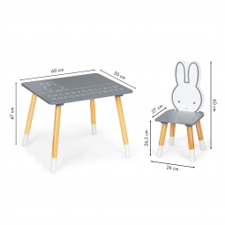 Stół stolik +2 krzesła meble dla dzieci zestaw ECOTOYS