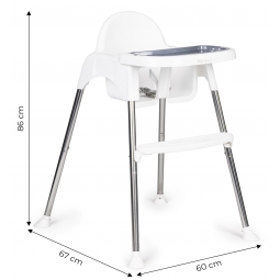 Krzesełko fotelik do karmienia 2w1 tacka pasy ECOTOYS