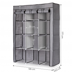 Szafa tekstylna duża materiałowa garderoba z półkami na ubrania i buty