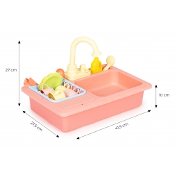 Zlew zlewozmywak z kranem napełniany wodą 12 akcesoriów zabawka dla dzieci