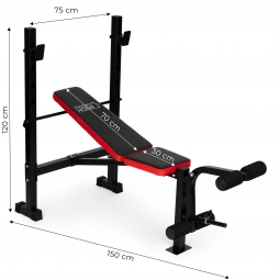 Ławka treningowa pod sztangę z prasą na nogi