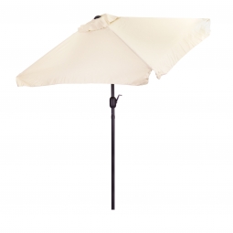 Prostokątny duży parasol ogrodowy skośny łamany z korbą beżowy 200 x 140 cm