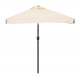 Prostokątny duży parasol ogrodowy skośny łamany z korbą beżowy 200 x 140 cm