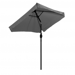 Prostokątny duży parasol ogrodowy skośny łamany z korbą szary 200 x 140 cm