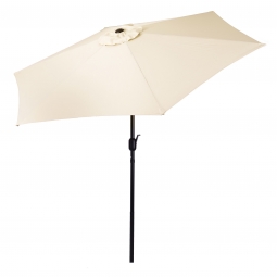 Duży parasol ogrodowy skośny łamany z korbą 6 żeber beżowy 270 cm