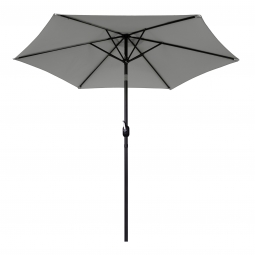 Duży parasol ogrodowy skośny łamany z korbą 6 żeber szary 270 cm