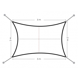 Prostokątny żagiel przeciwsłoneczny 2x3m daszek wodoodpornyModernHome - szary
