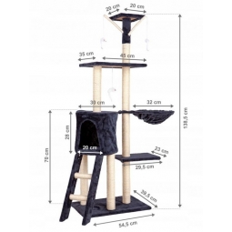 Drapak dla kota domek drzewo legowisko 138cm xl Szary