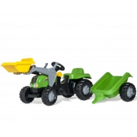 Rolly Toys 023134 Traktor Rolly Kid X z łyżka i przyczepa Zielony