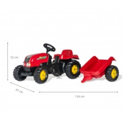 Rolly Toys 012121 Traktor Rolly Kid z przeczepą Czerwony