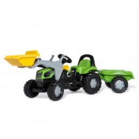 Rolly Toys 023196 Traktor Rolly Kid Deutz Fahir 5115G TB z łyżka i przyczepą