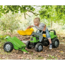 Rolly Toys 023196 Traktor Rolly Kid Deutz Fahir 5115G TB z łyżka i przyczepą