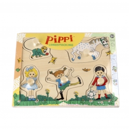 Drewniane puzzle z uchwytami 5 szt Pippi